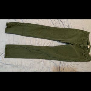 Olive wash denim skinny jeans